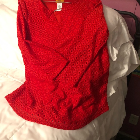 EUC Ruby Rd Petite Scoop Neck Bar Detail Blouse - Picture 3 of 8